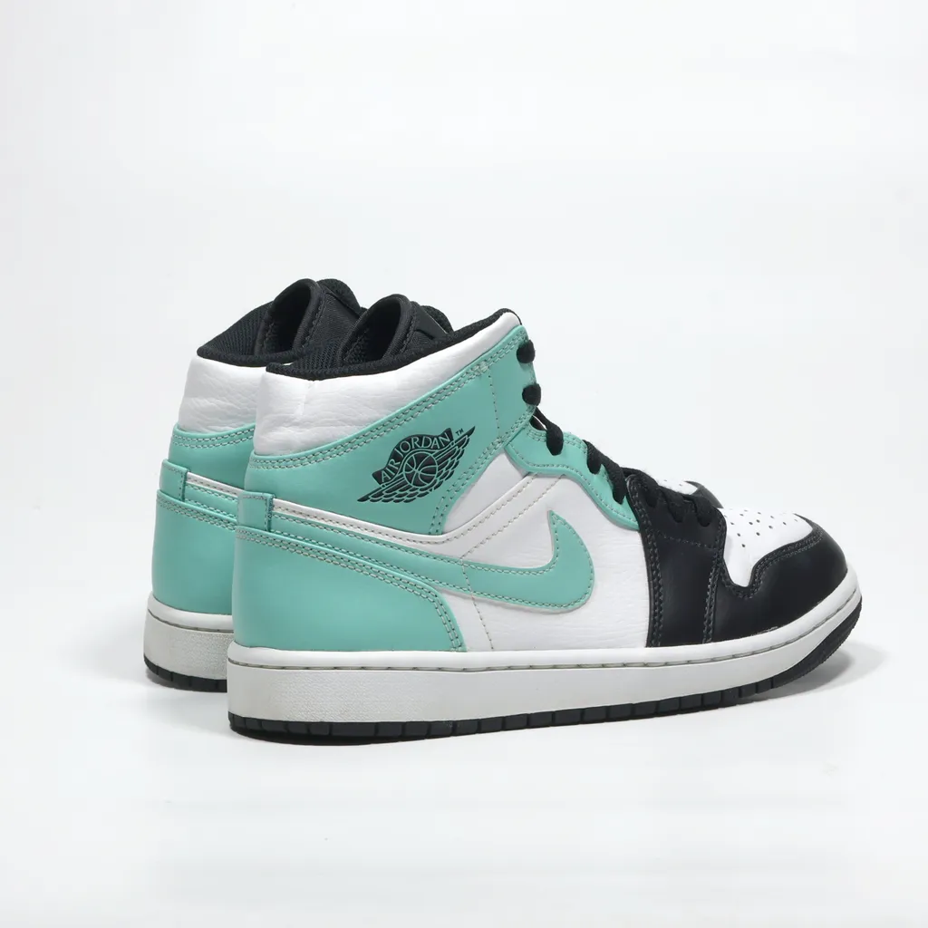 Air Jordan Air Jordan 1 Mid High-Top Sneakers Leather Green Color For Men