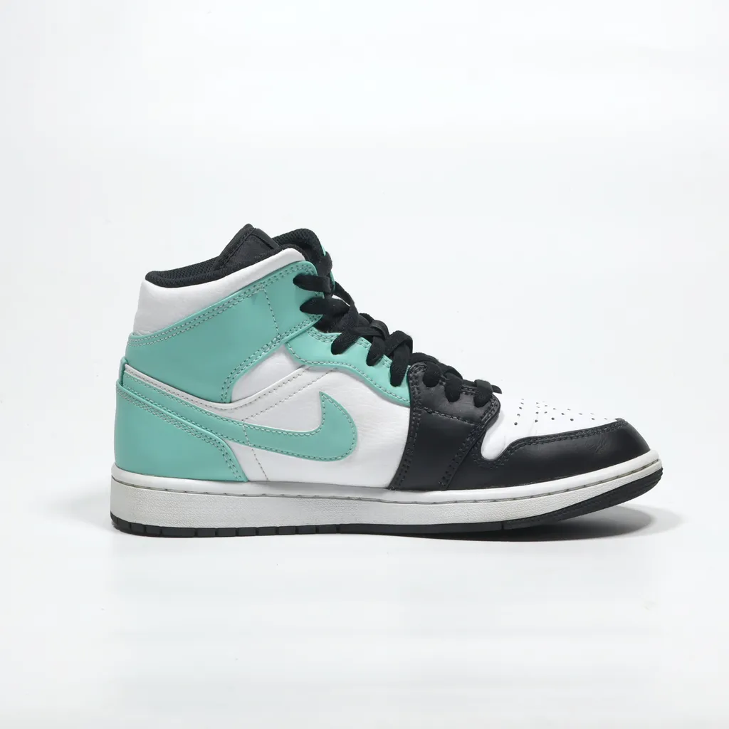 Air Jordan Air Jordan 1 Mid High-Top Sneakers Leather Green Color For Men