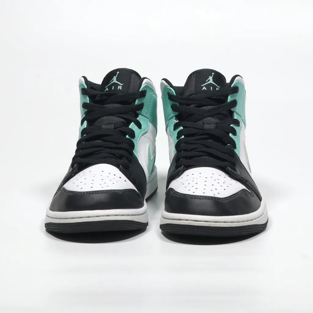 Air Jordan Air Jordan 1 Mid High-Top Sneakers Leather Green Color For Men