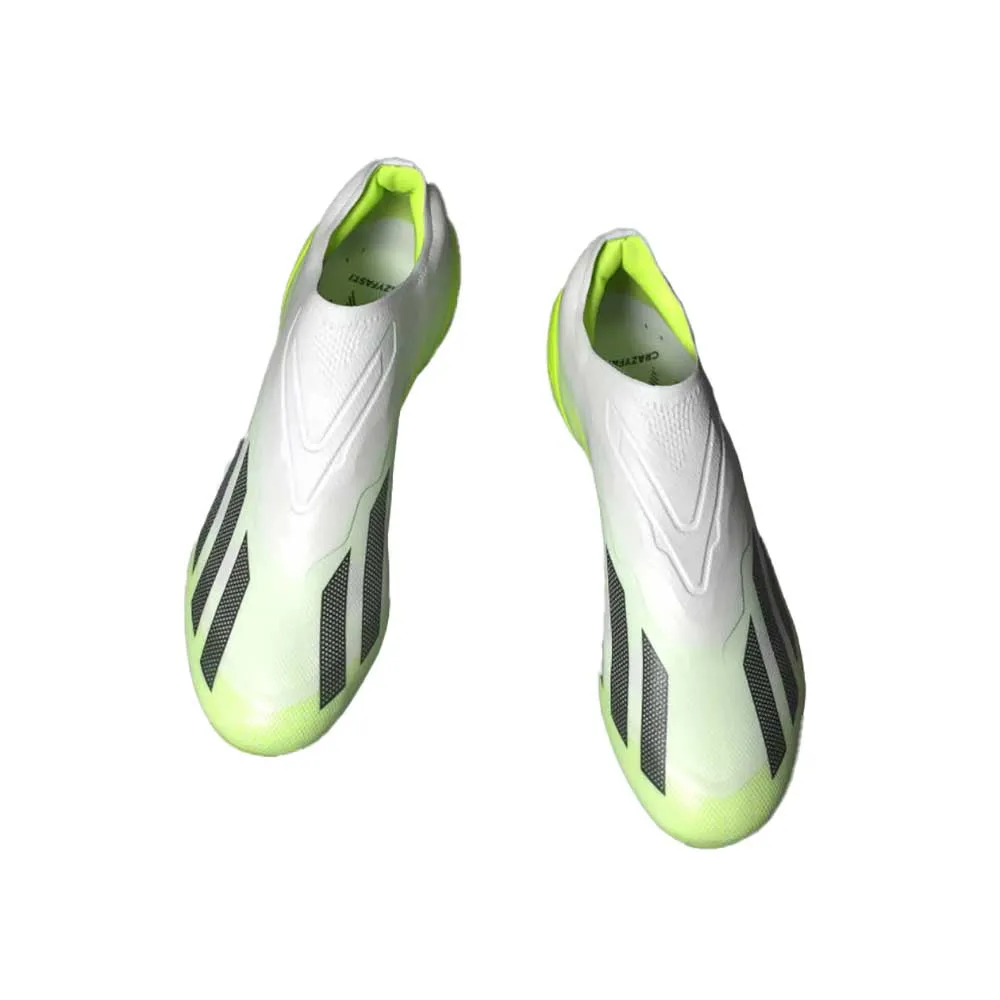 All Gender X Crazyfast .1 Laceless FG Soccer Cleat - Cloud White / Core Black / Lucid Lemon - Regular (D)