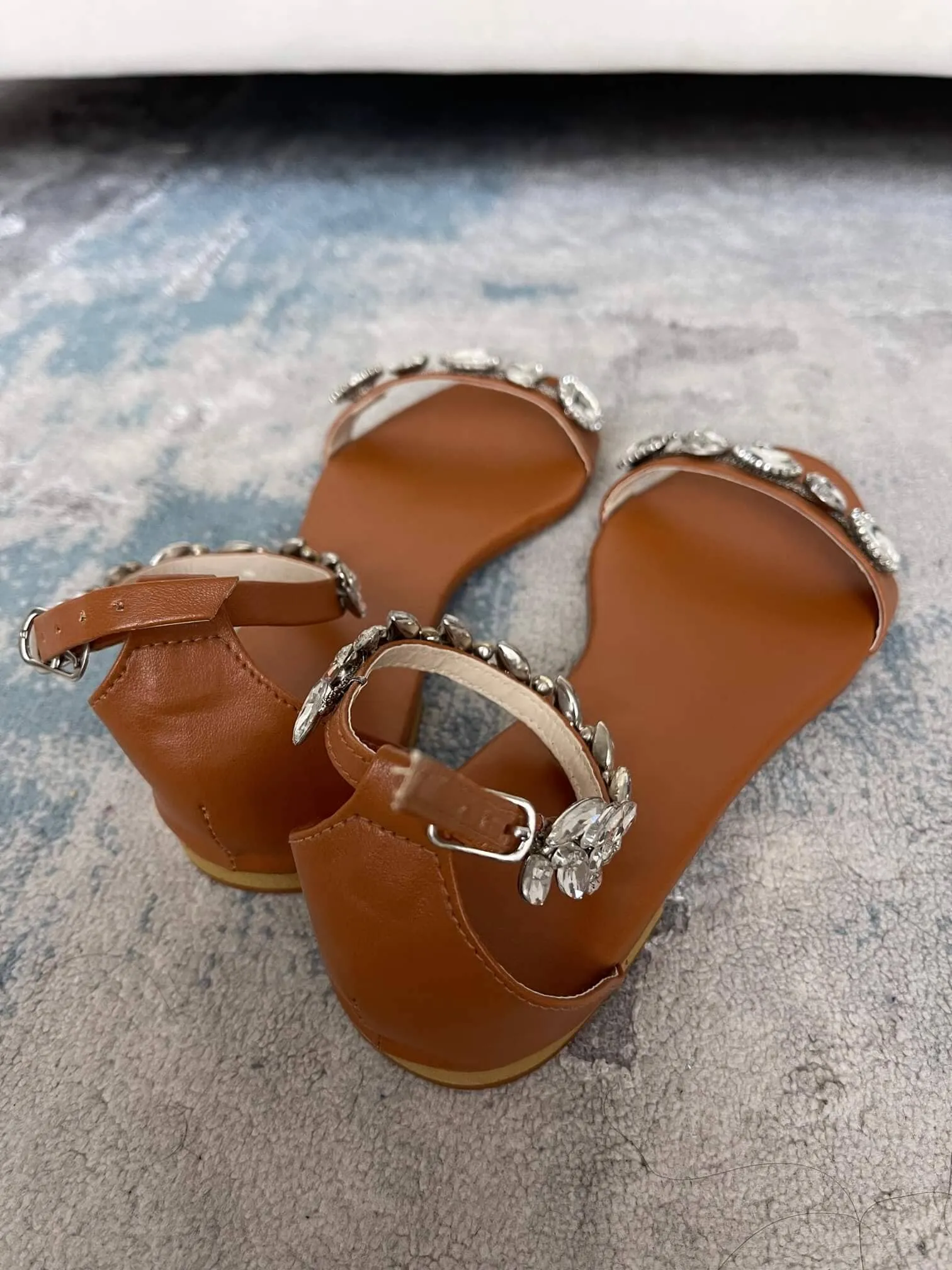 Brown Stone Ankle Flats