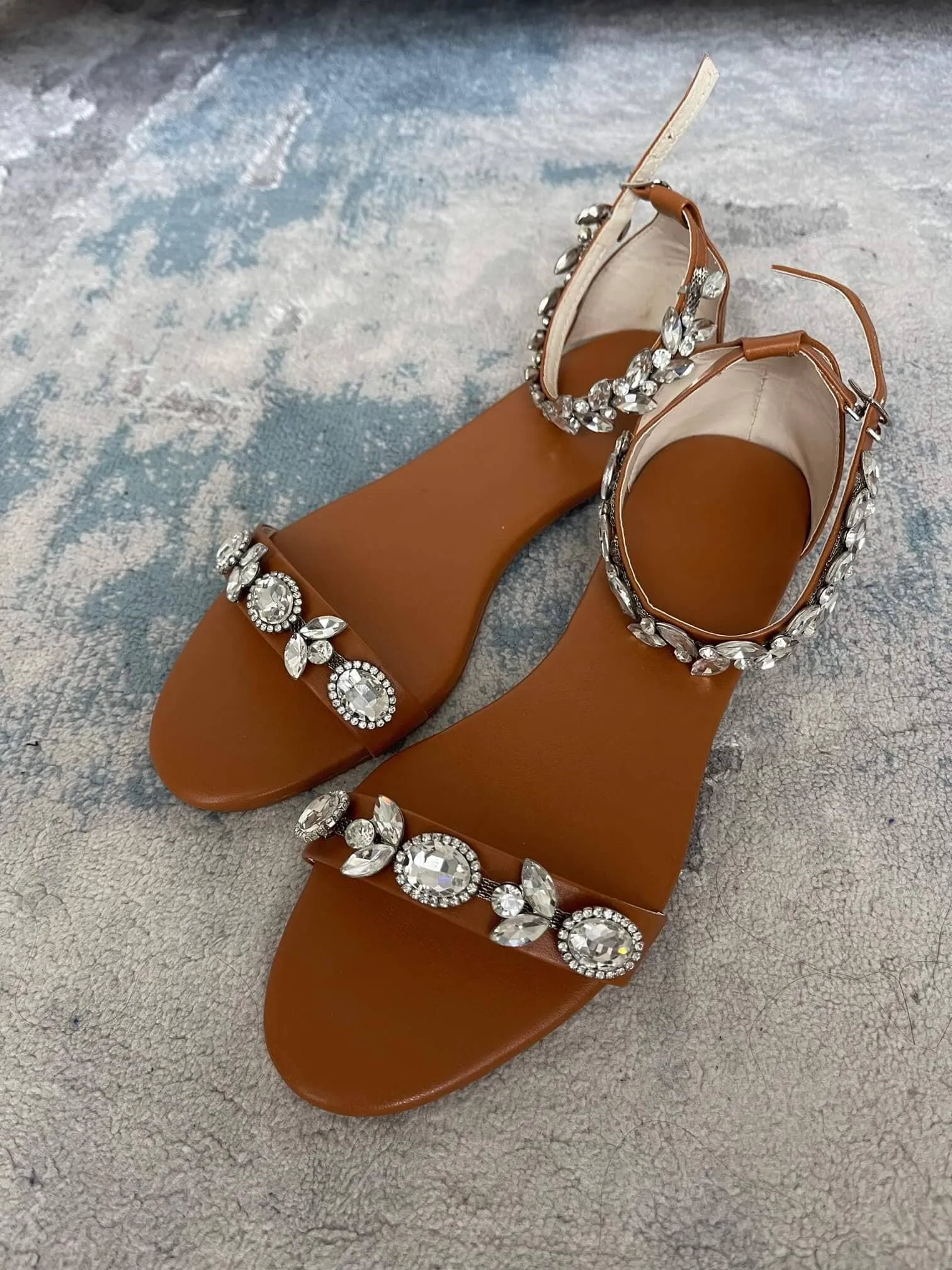 Brown Stone Ankle Flats