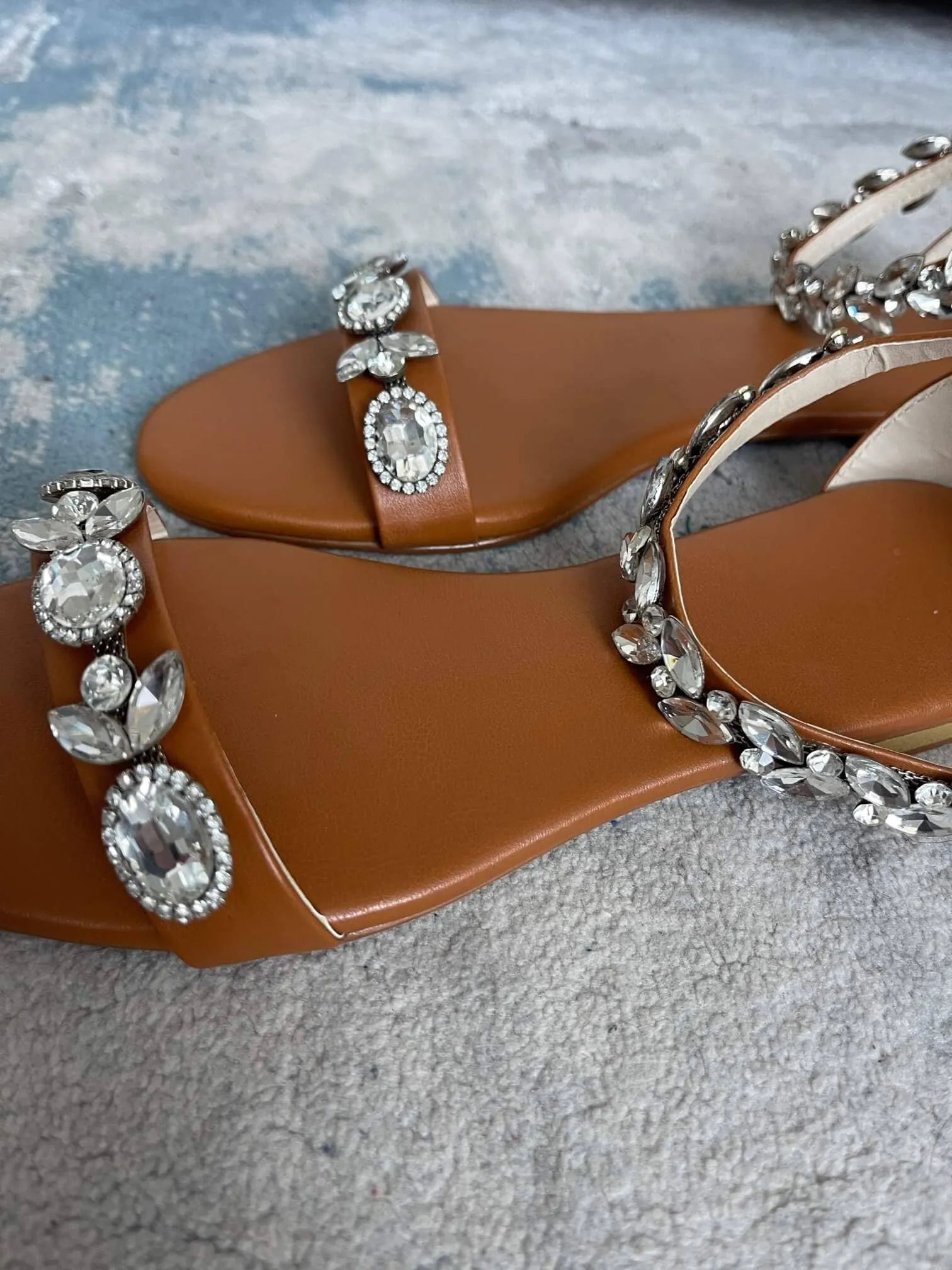 Brown Stone Ankle Flats