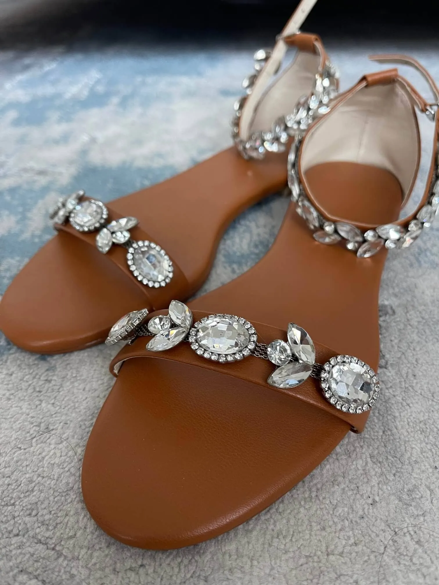Brown Stone Ankle Flats