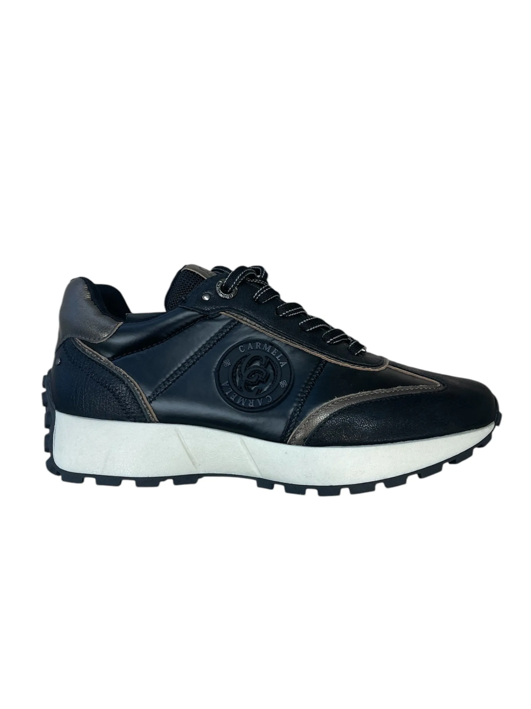 Carmela black leather platform sneakers