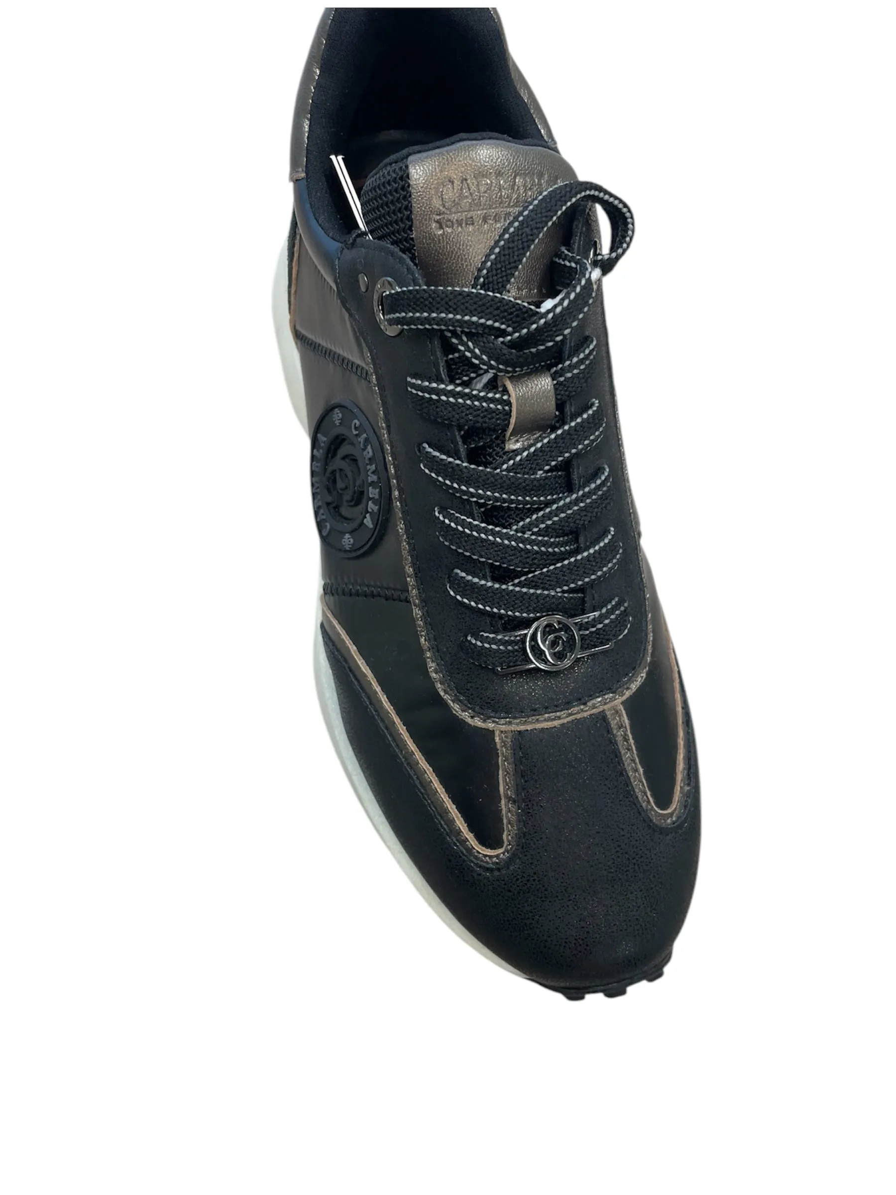 Carmela black leather platform sneakers