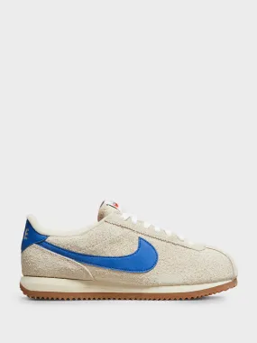 Cortez Vintage Suede Sneakers in Sand Drift, Muslin, Gum Medium Brown and Game Royal