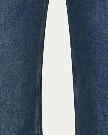 Cutout High-Rise Straight-Leg Jeans in Denim Blue | Denim Blue