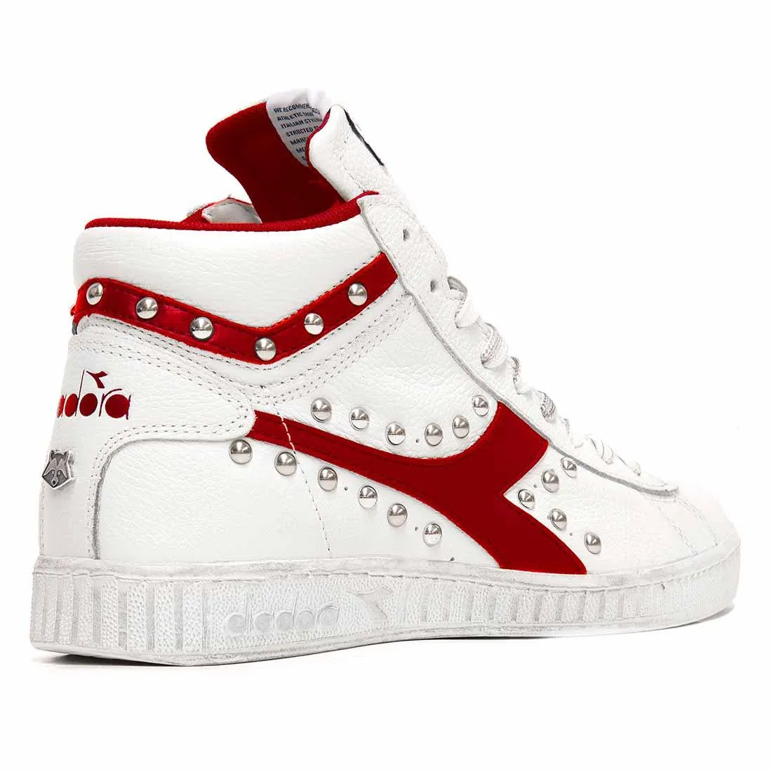 Diadora Game L High con Borchie (Borchiate) - Rosse