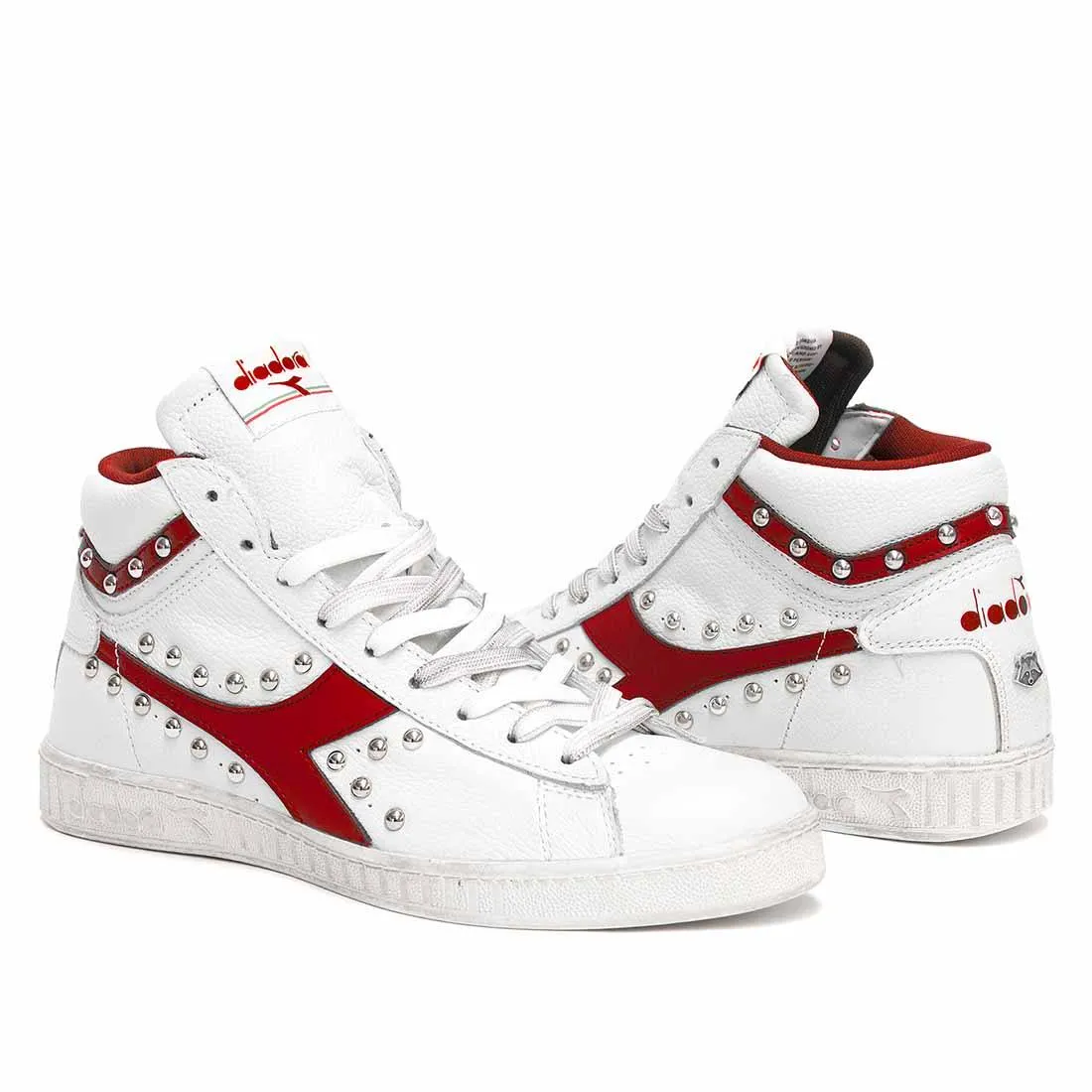 Diadora Game L High con Borchie (Borchiate) - Rosse