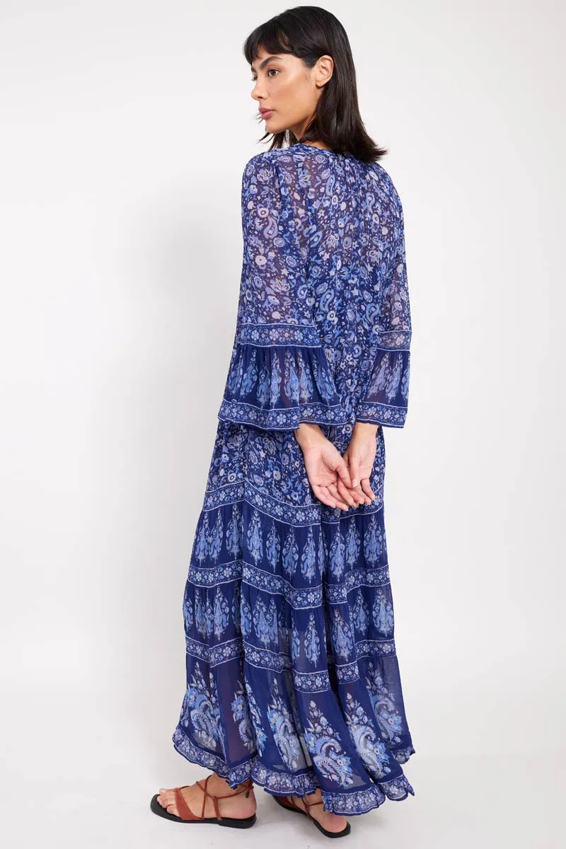 Elaine Navy Maxi Dress