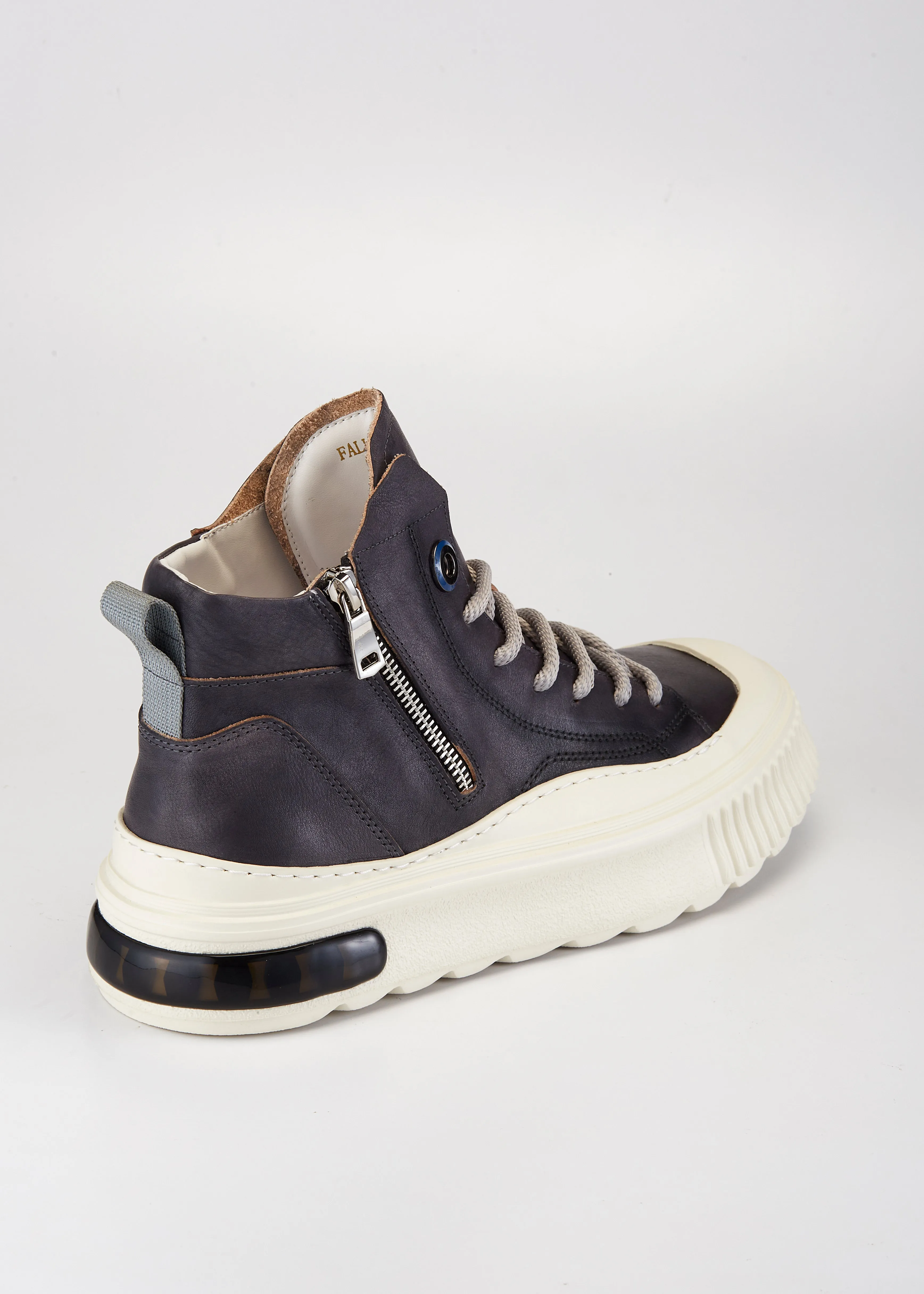 FARRELL MID CUT LEATHER SNEAKER GREY