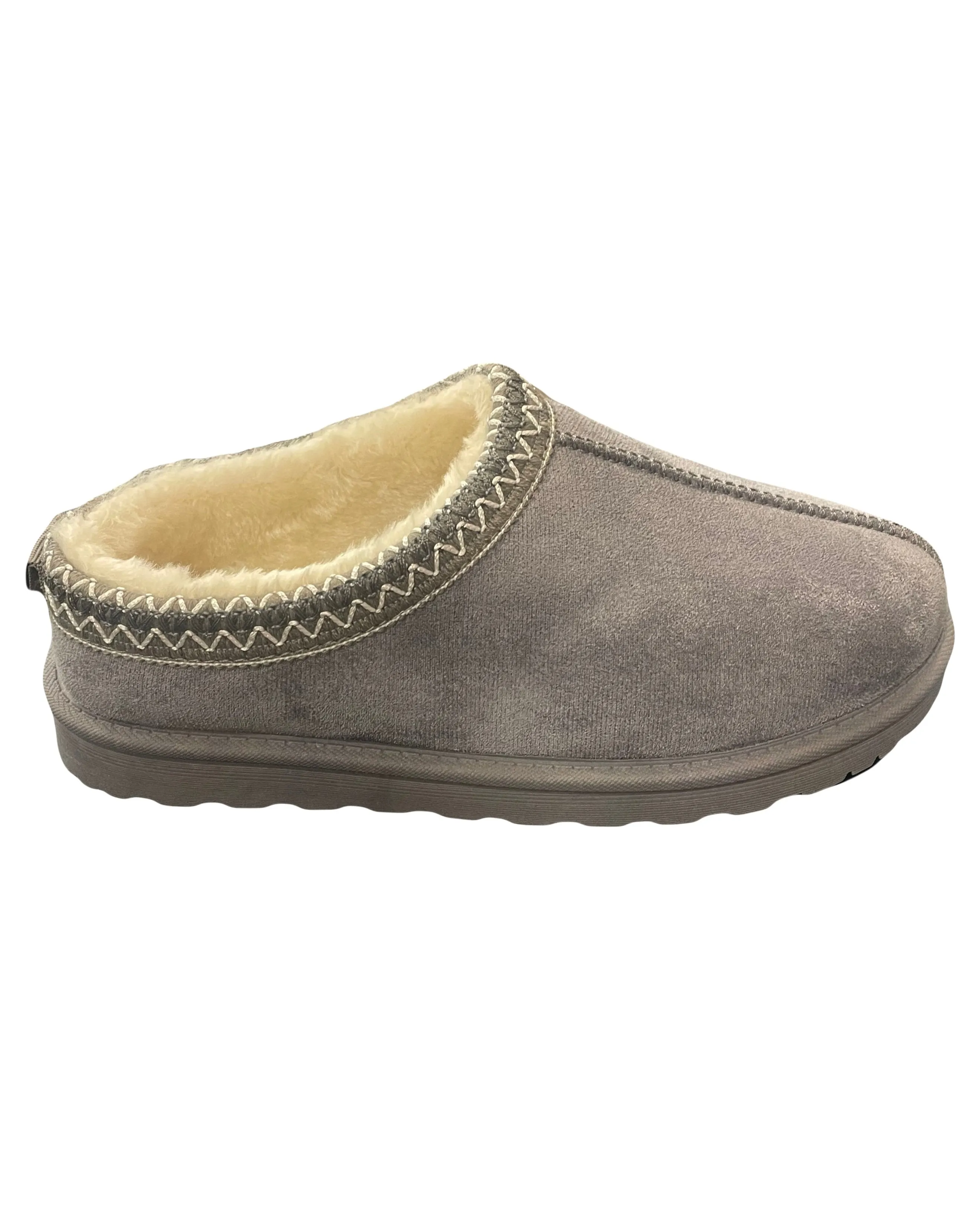 Faux Suede Embroidered Cozy Slippers