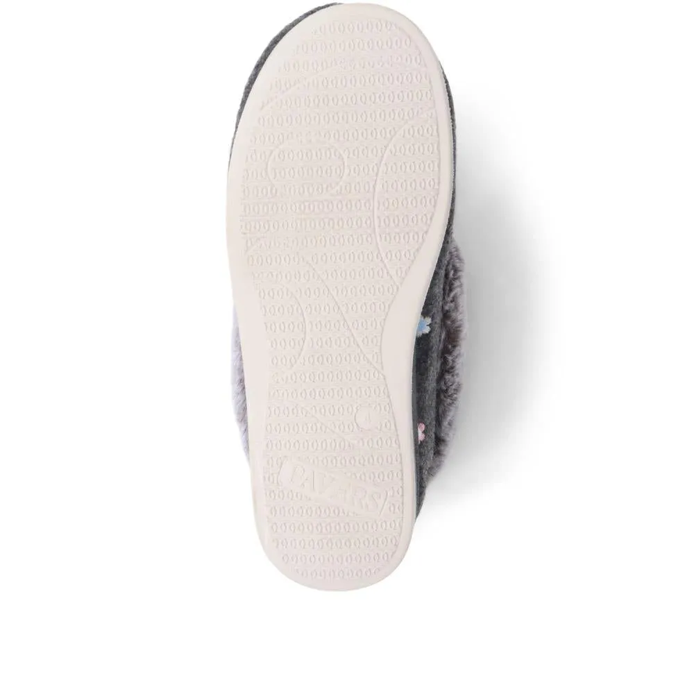 Floral Faux-Fur Slippers - QING38012 / 324 190