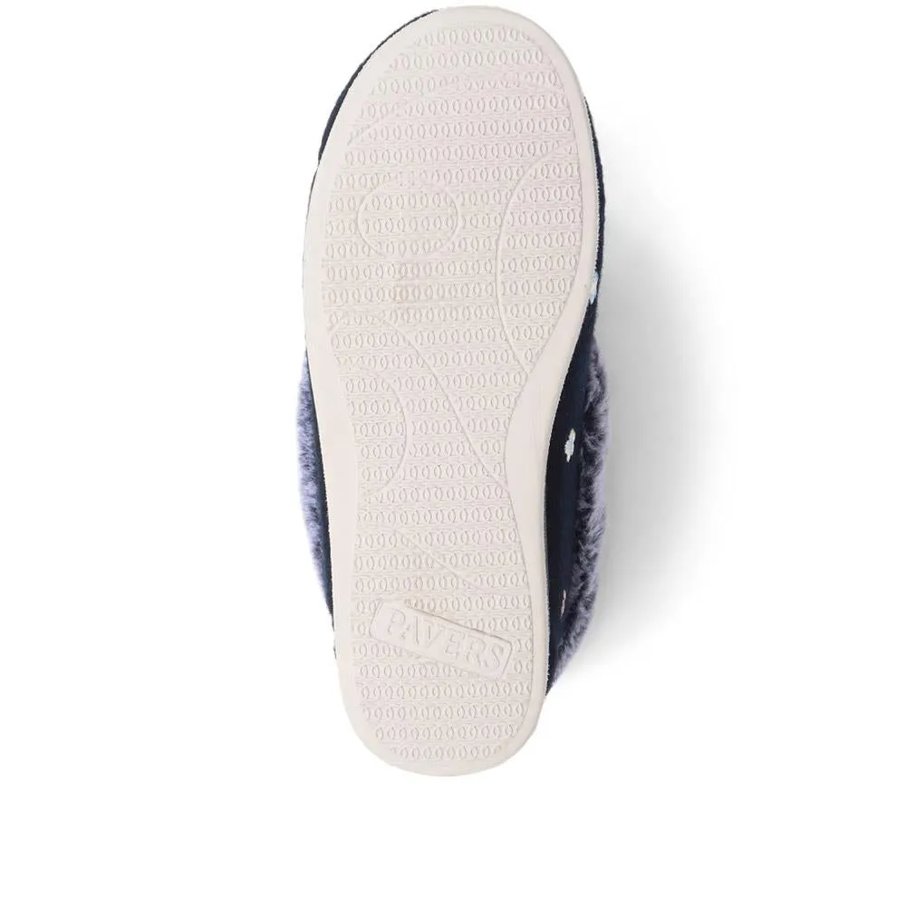 Floral Faux-Fur Slippers - QING38012 / 324 190