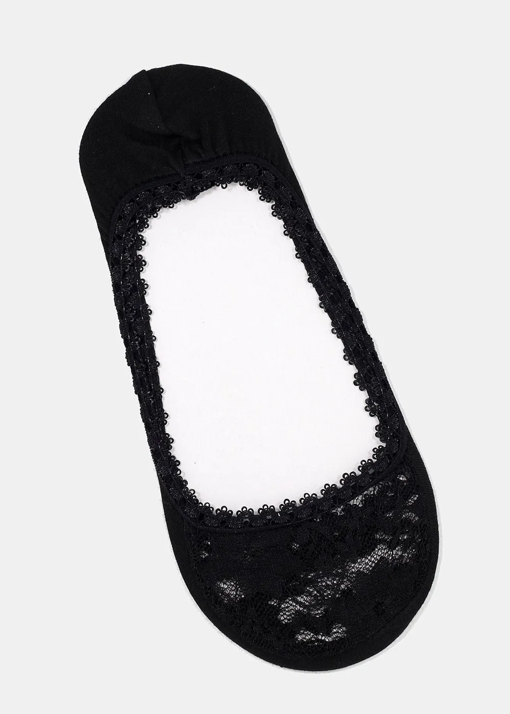 Floral Lace Toe No-Show Socks