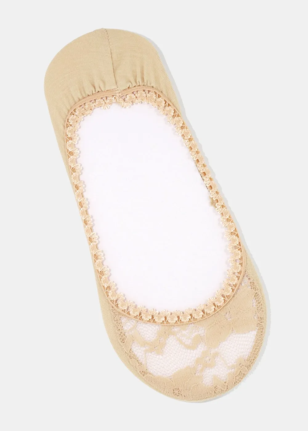 Floral Lace Toe No-Show Socks