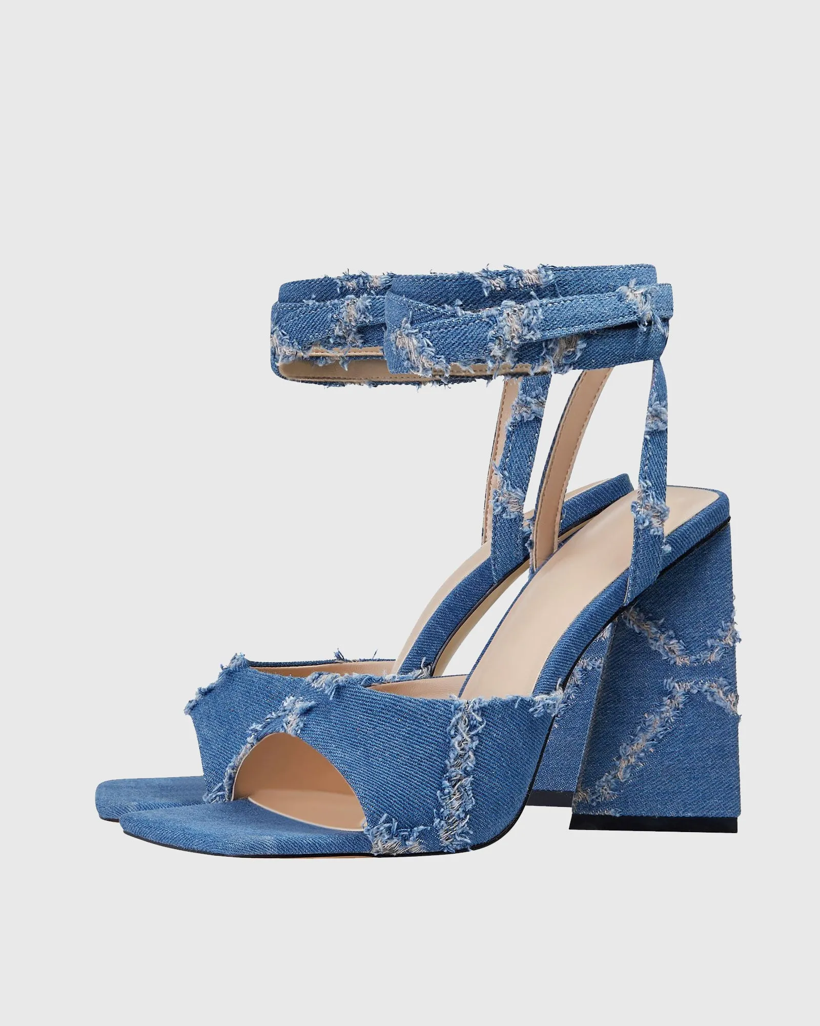 Giorgia Denim Lace Up Sandals