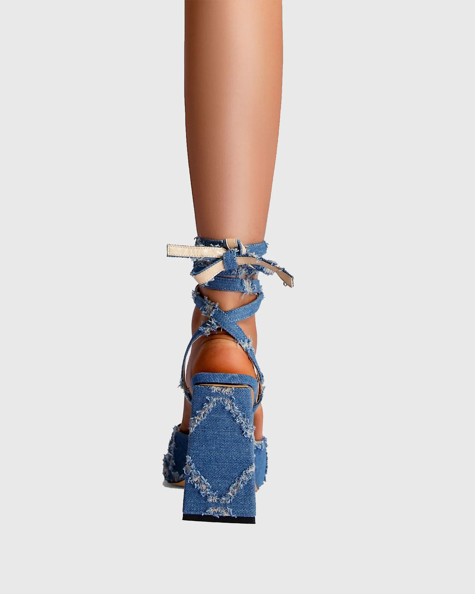 Giorgia Denim Lace Up Sandals