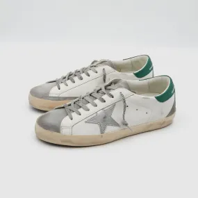 Golden Goose Superstar White Gray Silver Green Sneakers
