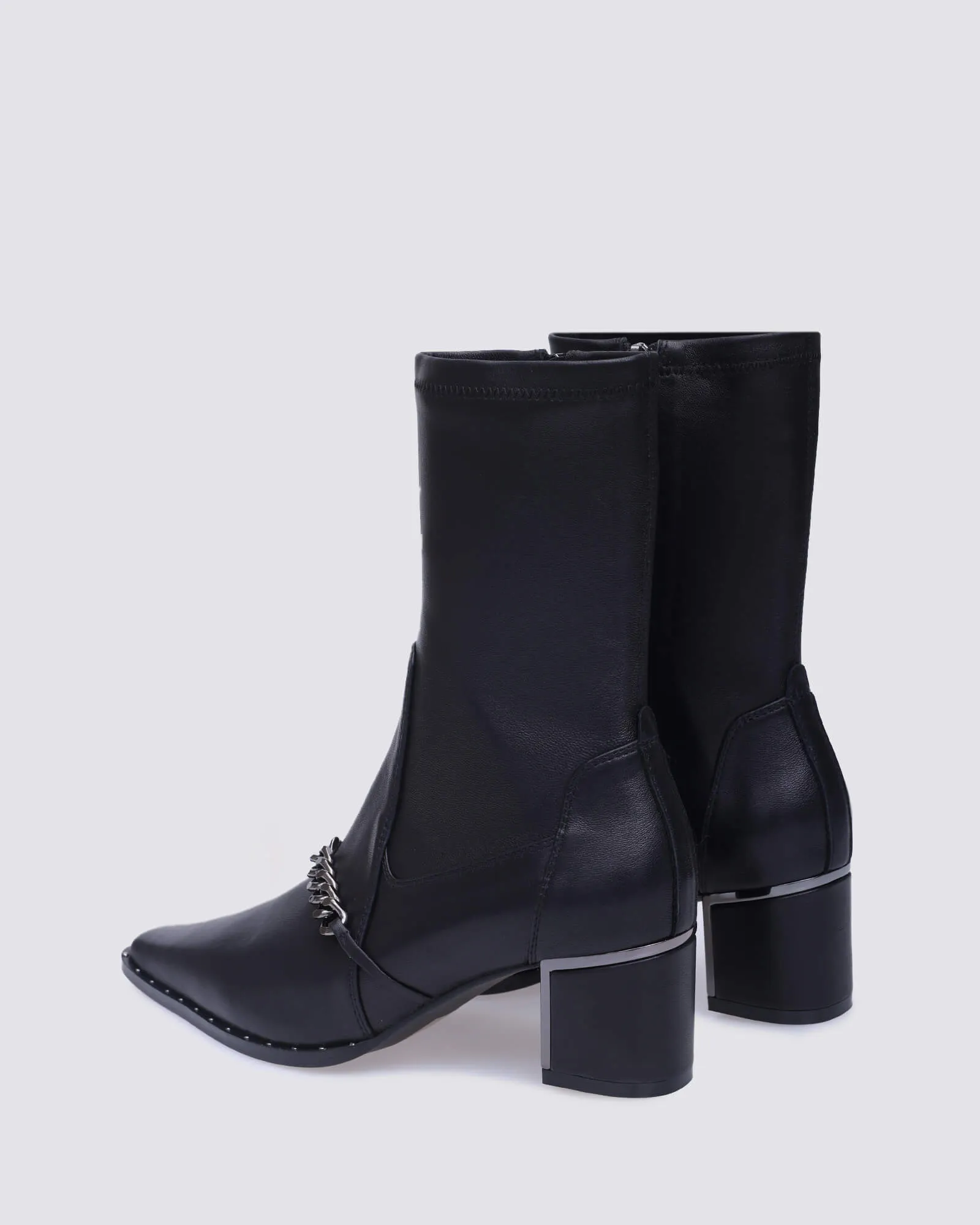 JEEPER ANKLE BOOTS BLACK LEATHER