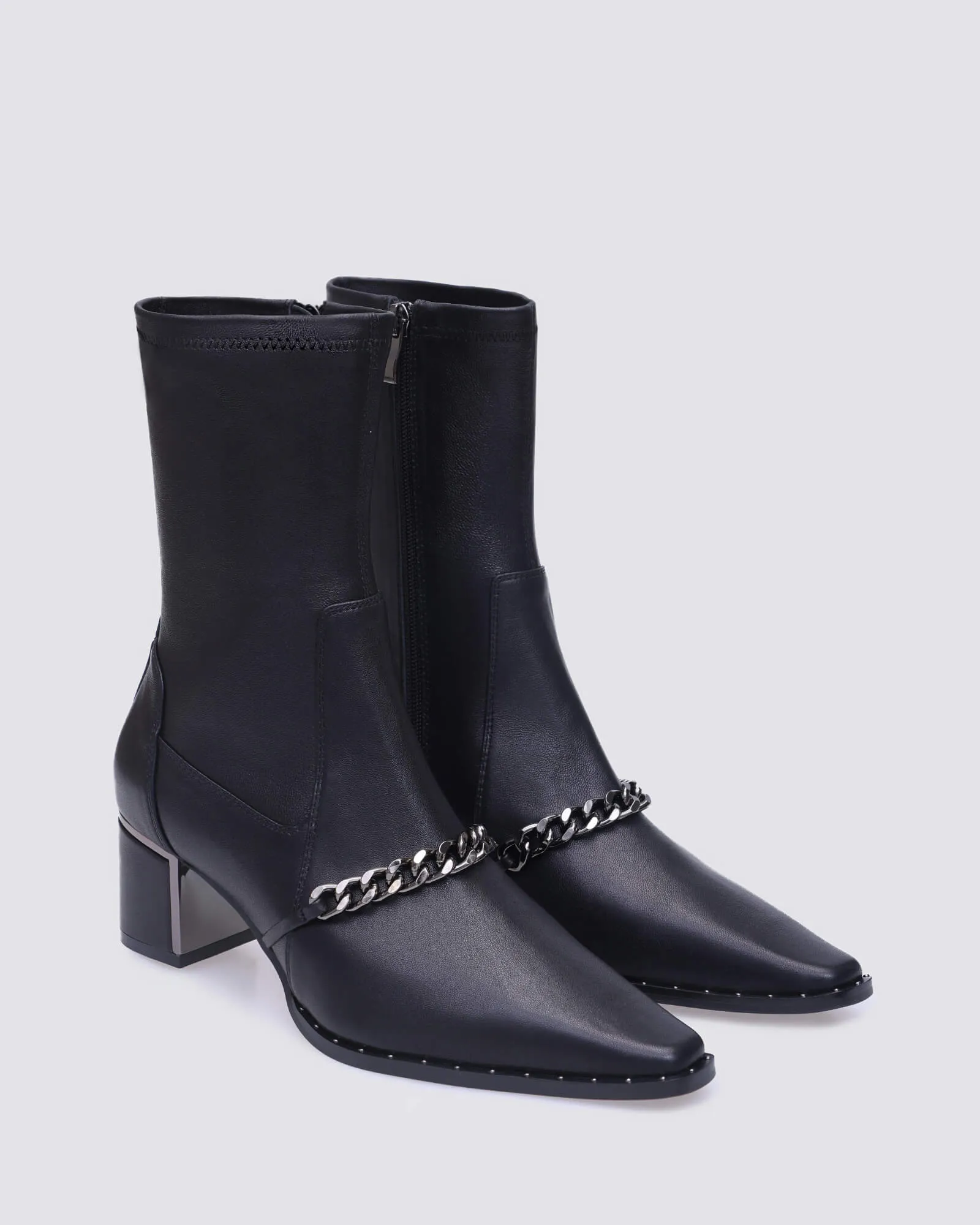 JEEPER ANKLE BOOTS BLACK LEATHER