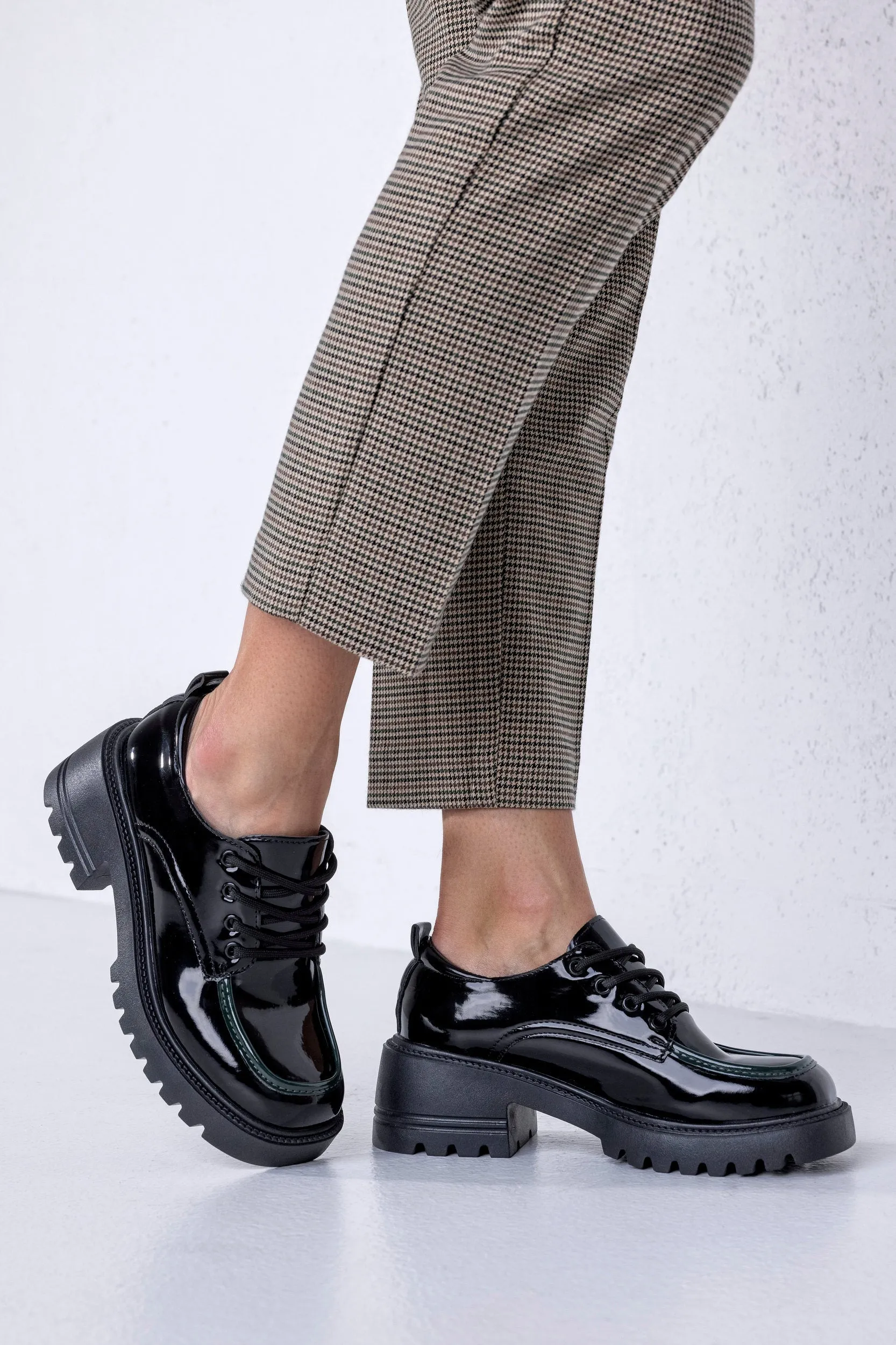 Lace-up, chunky sole shoes