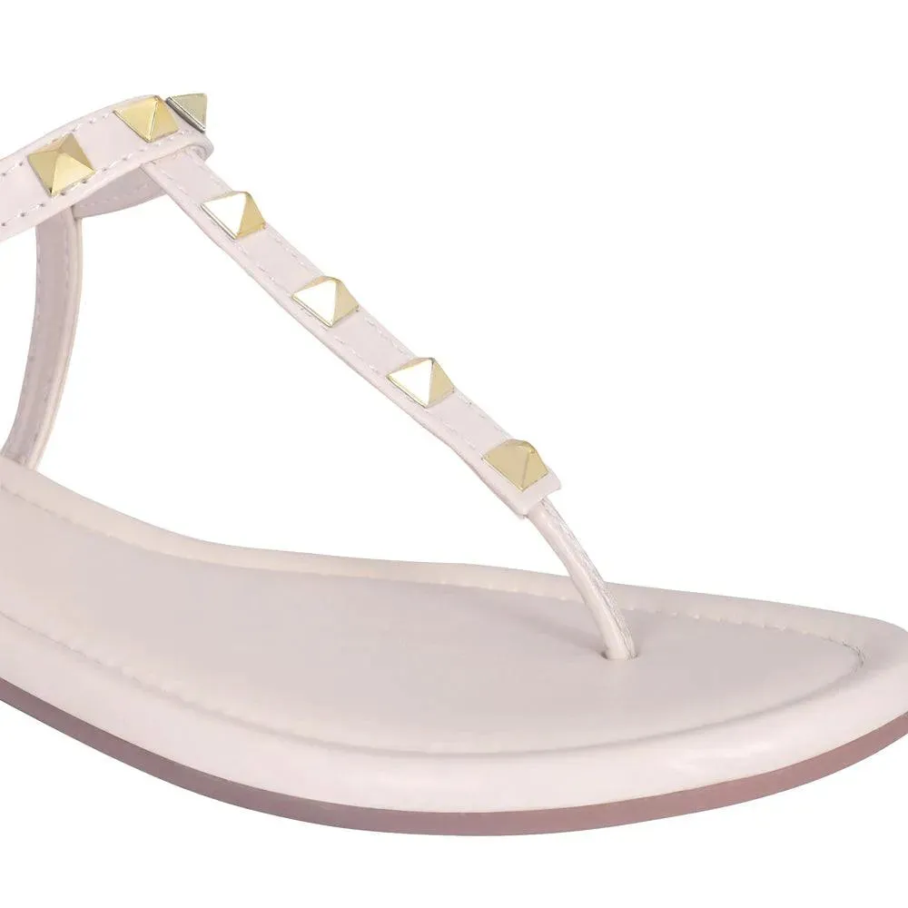 Mary Cultured Rock Studded Flats