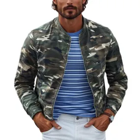 Men's Vintage Washed Camouflage Bomber Jacket 04375043Y