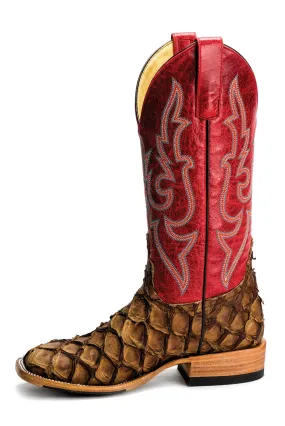 Miss Macie Bean Womens Red Sinsation Pirarucu Big Bass Fashion Boots 7.5 M