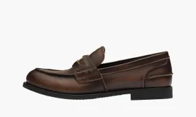 Miu Miu Brushed Leather Loafers "Sepia"