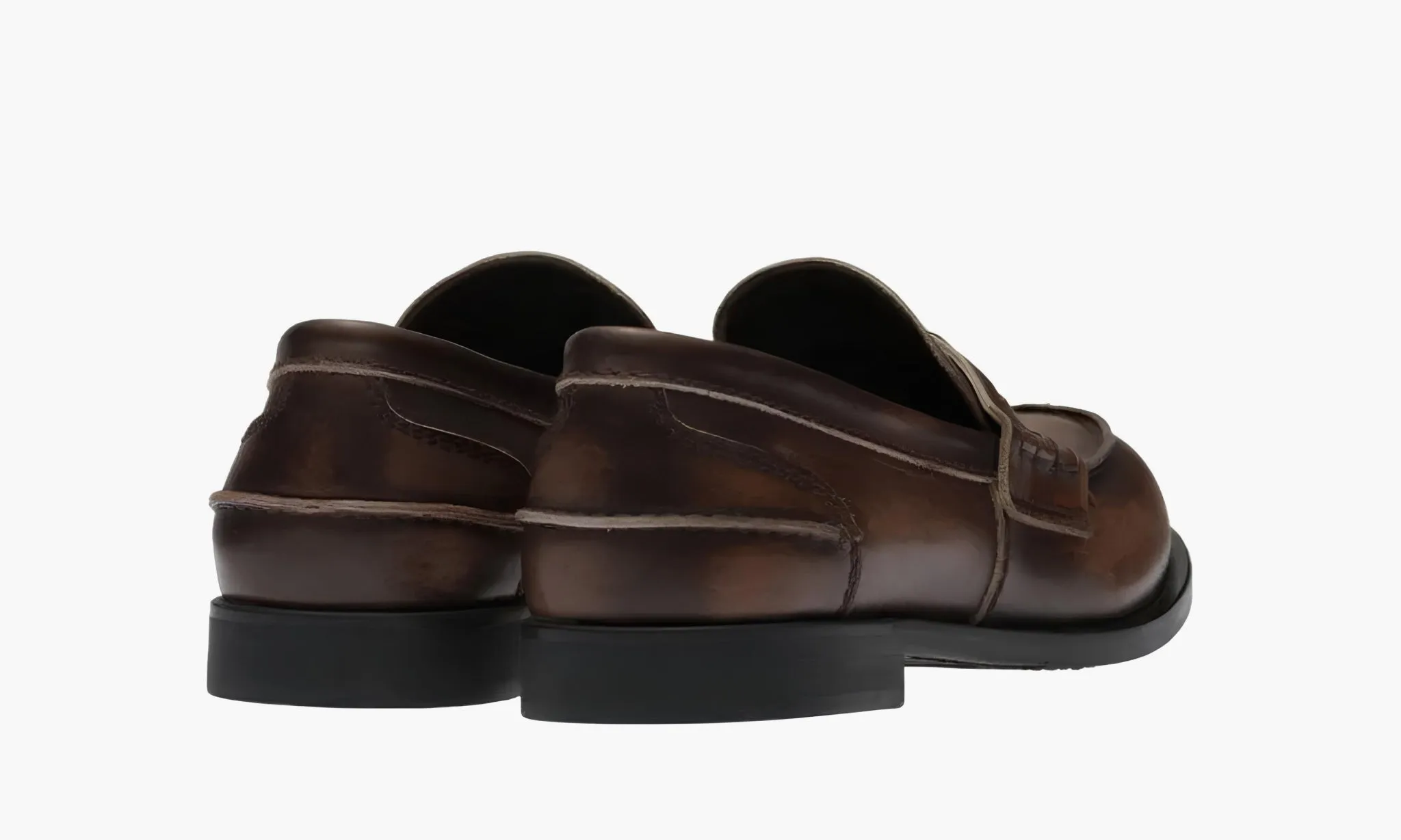 Miu Miu Brushed Leather Loafers "Sepia"