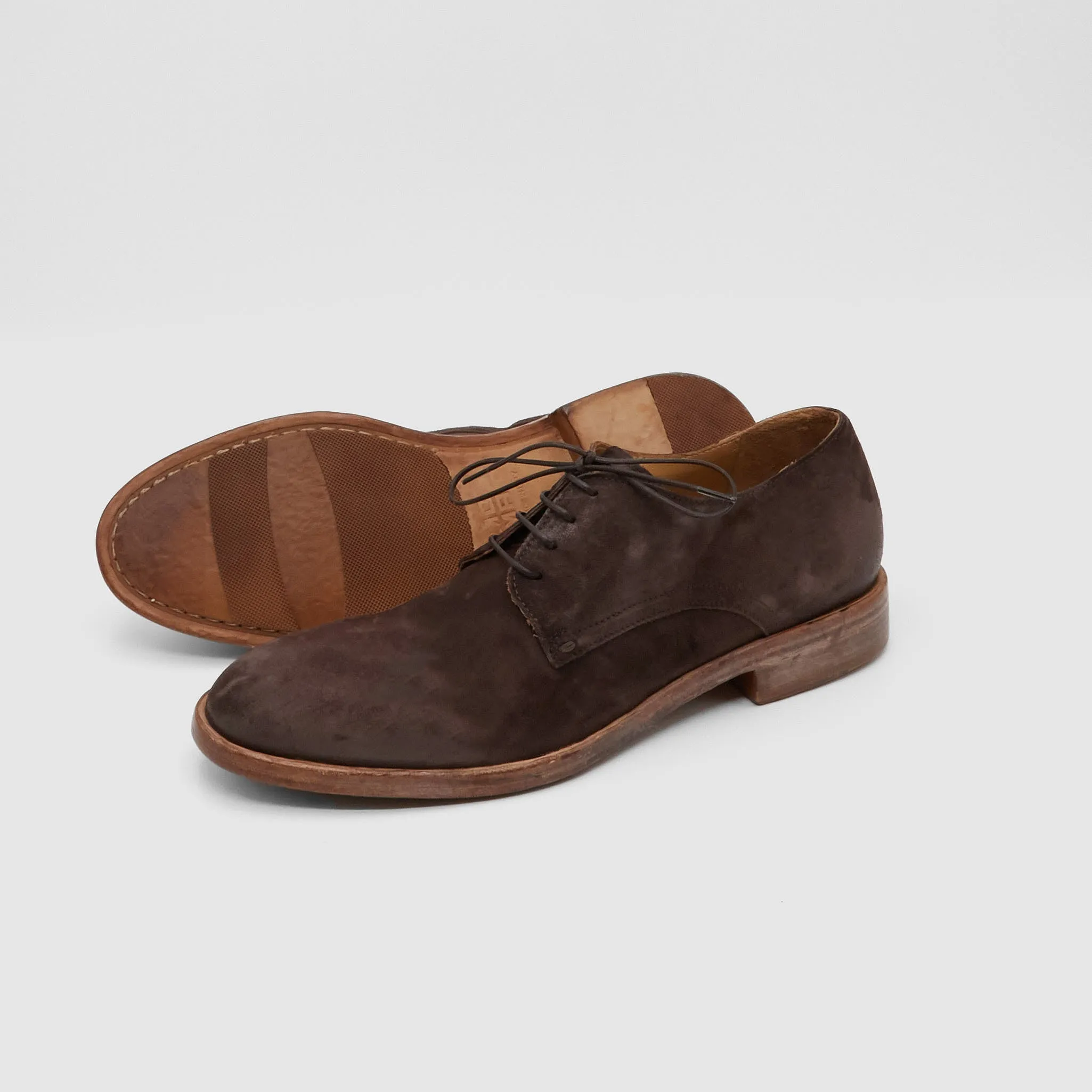 Moma Washed Roughout Leather Derby Blucher