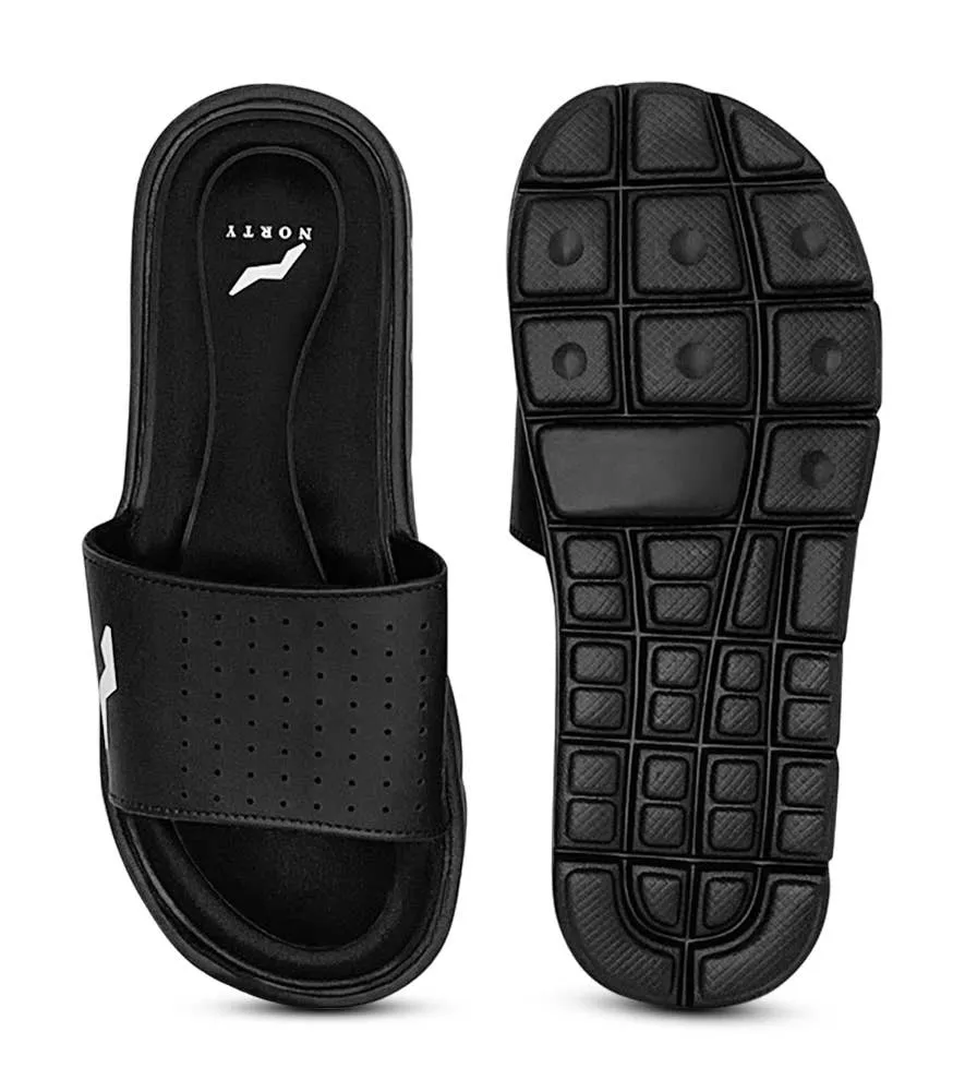 Norty MEN'S MEMORY FOAM SLIDE SANDAL BLACK