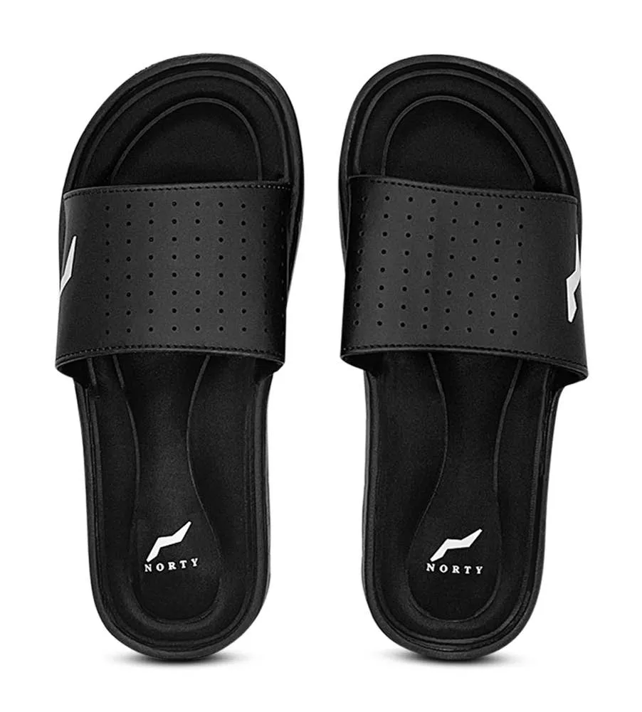 Norty MEN'S MEMORY FOAM SLIDE SANDAL BLACK