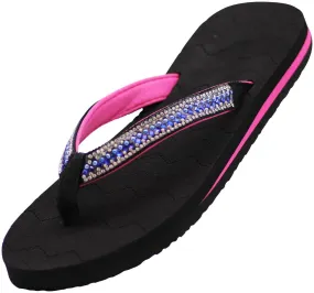 Norty WOMENS 5-10 SANDAL FLIP FLOP BLACK   12055
