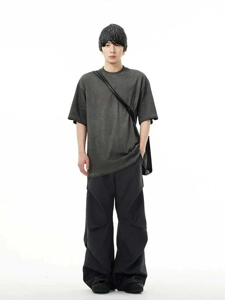 Oversized Vintage-Wash Crewneck T-Shirt