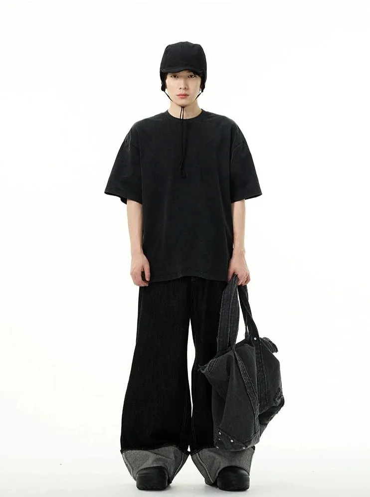 Oversized Vintage-Wash Crewneck T-Shirt