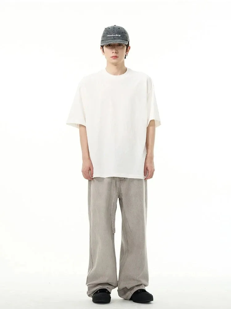 Oversized Vintage-Wash Crewneck T-Shirt