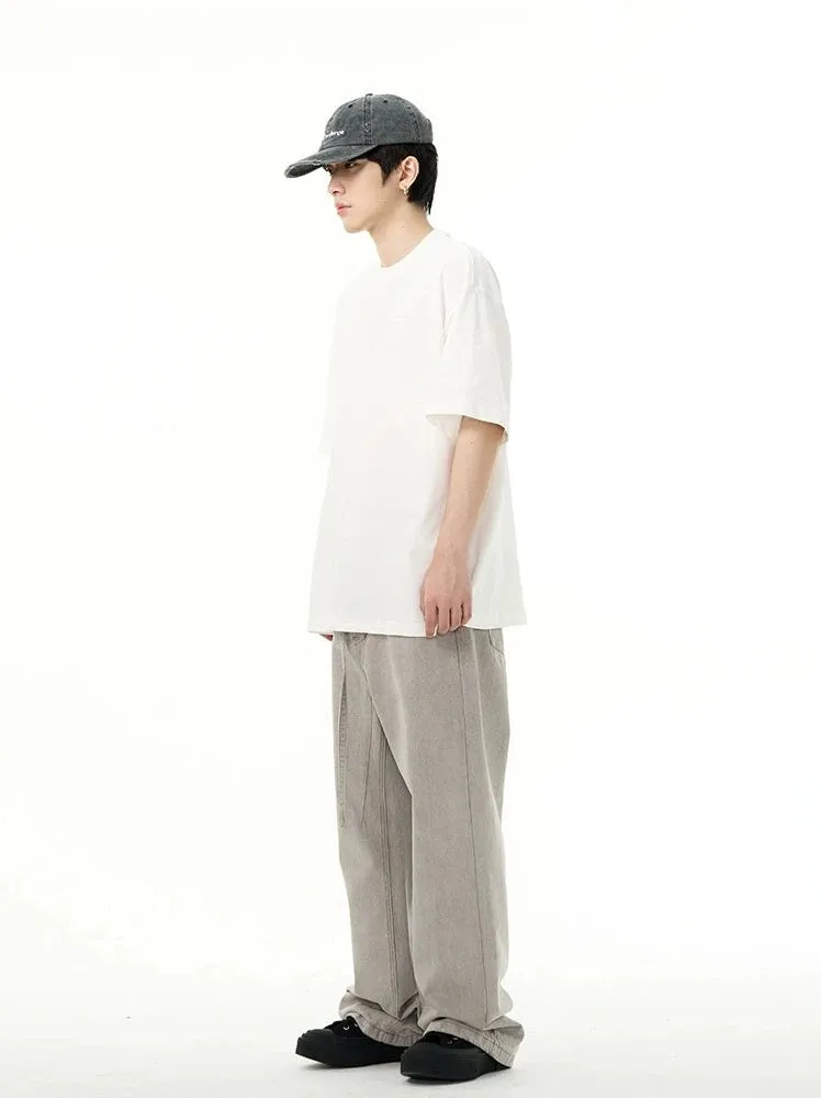 Oversized Vintage-Wash Crewneck T-Shirt