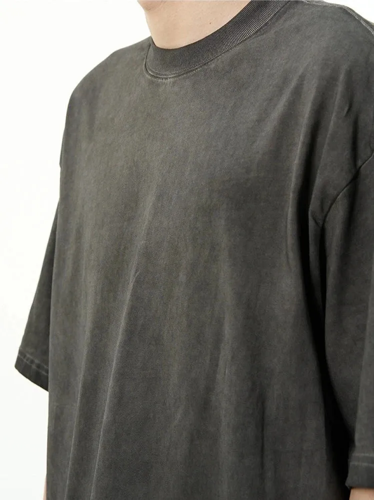 Oversized Vintage-Wash Crewneck T-Shirt