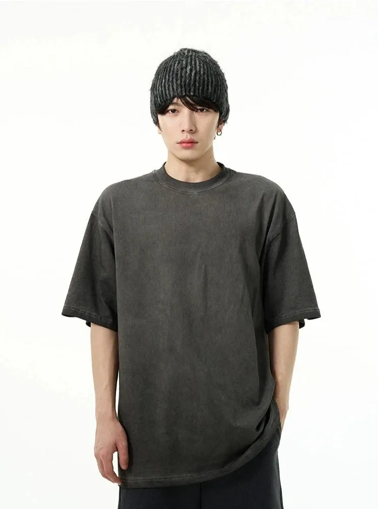 Oversized Vintage-Wash Crewneck T-Shirt