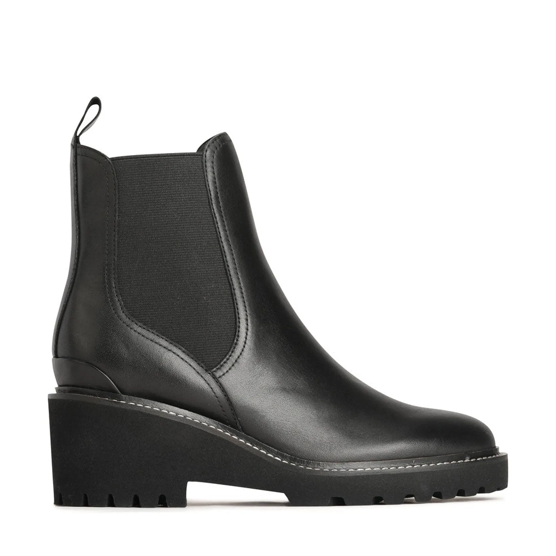 PANNA LEATHER WEDGE ANKLE BOOTS