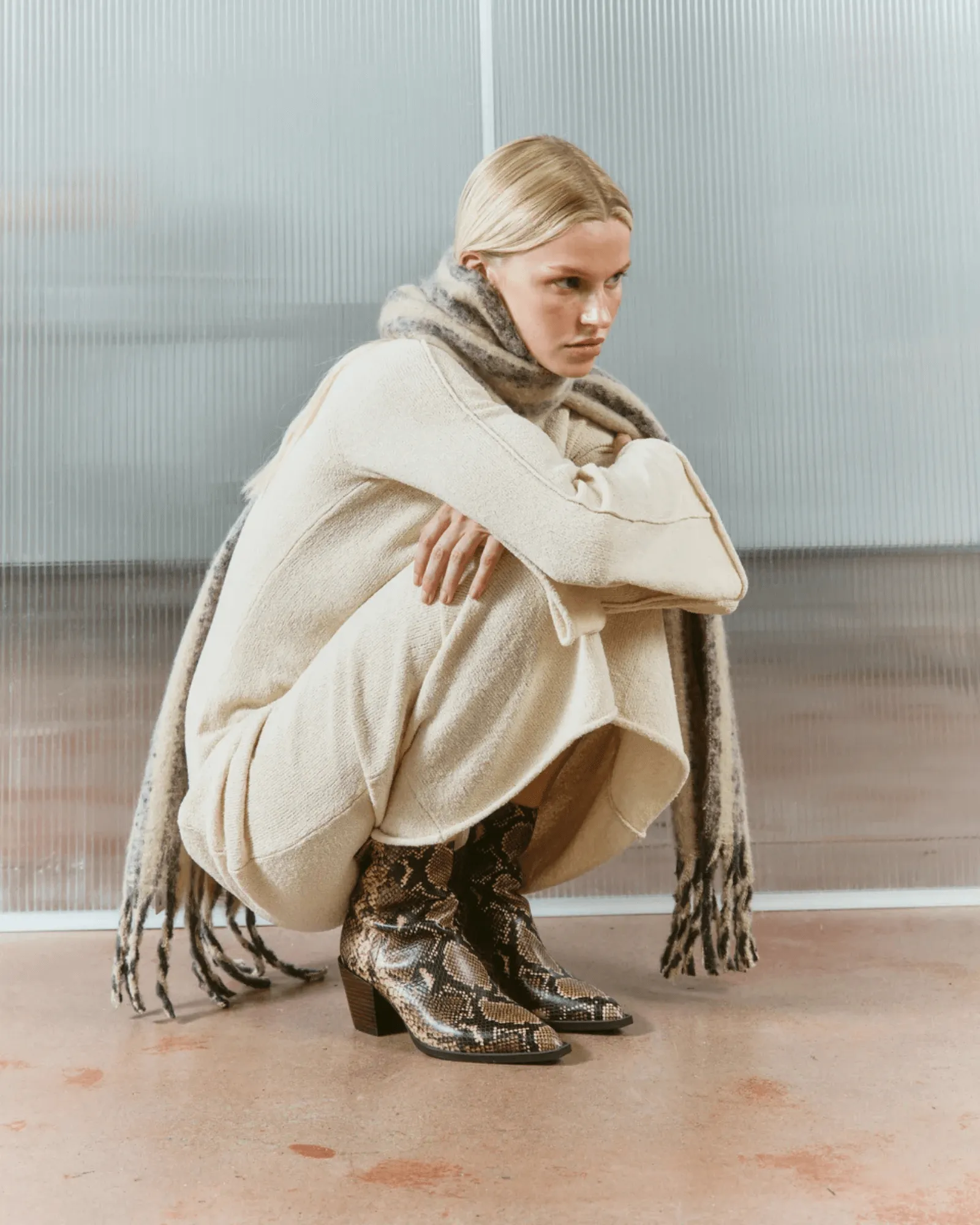 ROGER ANKLE BOOTS BROWN SNAKE