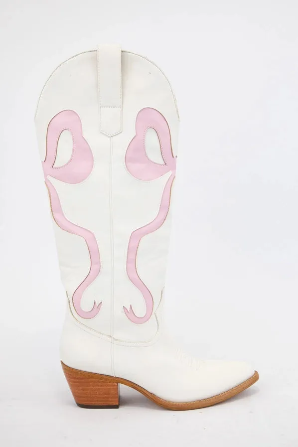 Runy Bow Swirling Patterned Western Boots