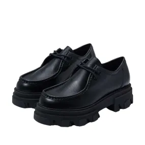 Sam Edelman Danice Black Leather Chunky Block Heel Lug Sole Goth Loafers