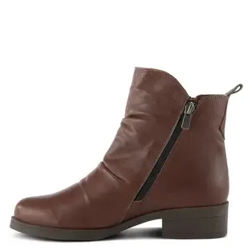SPRING STEP ZIPSTERING BOOTS - BROWN LEATHER