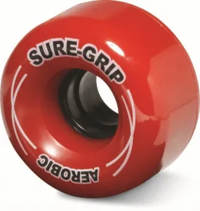 Sure-Grip Aerobic Outdoor 85a 62mm (Set of 8) Red Roller Skate Wheels