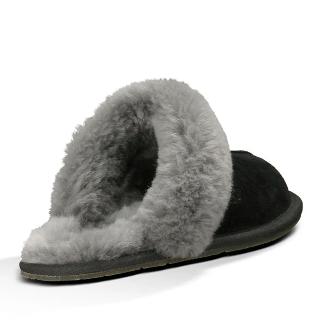 UGG Australia Women's Scuffette II Sheepskin Slipper in Black/Grey