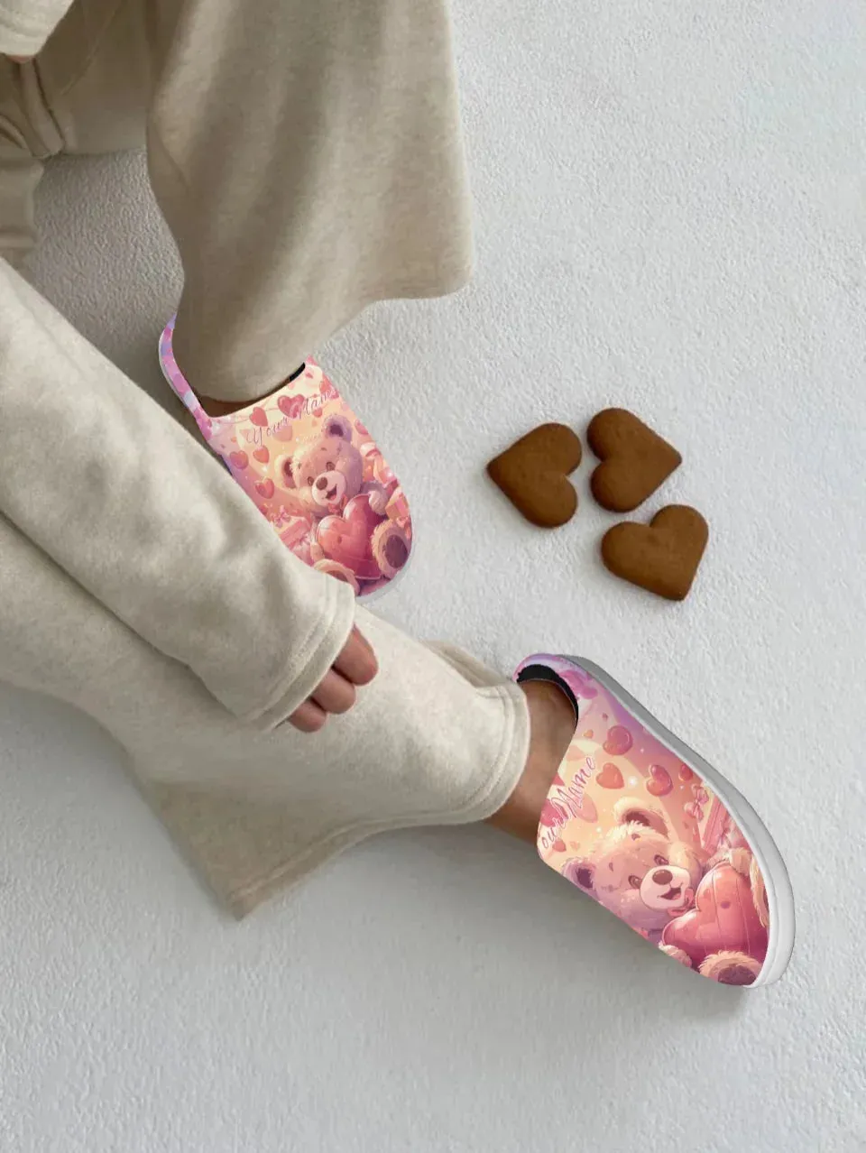 Unique Gift,Personalized Warm Love Fur Slippers, Custom Couple隆炉s Indoor Shoes for Valentine's Day
